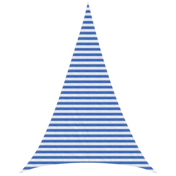 ARDEBO.de - Sonnensegel 4 x 5 x 5 m HDPE Dreieckig Blau und Weiß