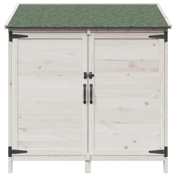 Gartenschuppen Weiß 106,5 x 56 x 113,5 cm Massivholz aus Fichte