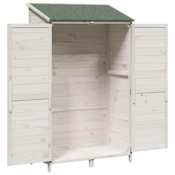 Gartenschuppen Weiß 106 x 56 x 176,5 cm Massivholz aus Fichte