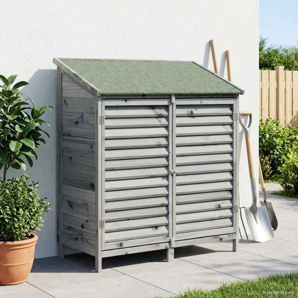 Gartenschuppen Grau 106 x 56 x 113,5 cm Massivholz aus Fichte