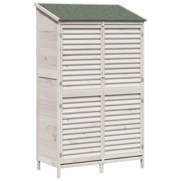 Gartenschuppen Weiß 106 x 56 x 176,5 cm Massivholz aus Fichte