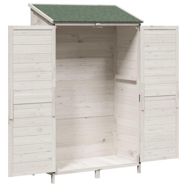 Gartenschuppen Weiß 106 x 56 x 176,5 cm Massivholz aus Fichte