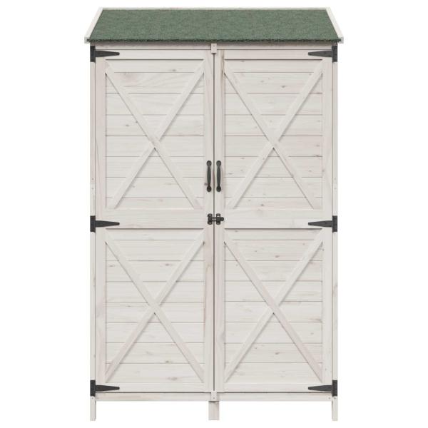 Gartenschuppen Weiß 106 x 56 x 176,5 cm Massivholz aus Fichte