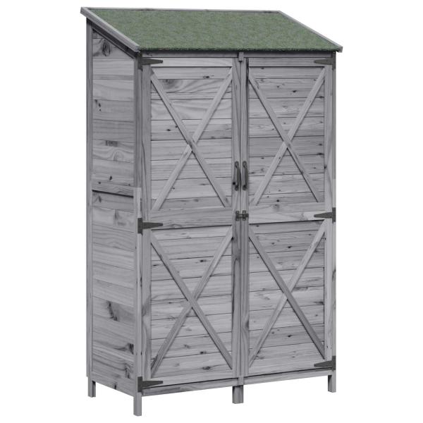 Gartenschuppen Grau 106 x 56 x 176,5 cm Massivholz aus Fichte