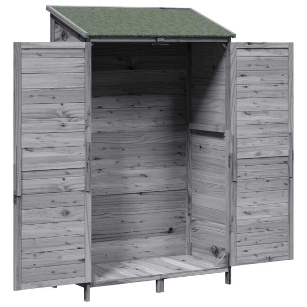 Gartenschuppen Grau 106 x 56 x 176,5 cm Massivholz aus Fichte