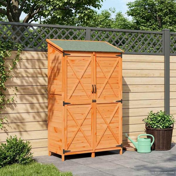 Gartenschuppen Braun 106 x 56 x 176,5 cm Massivholz aus Fichte