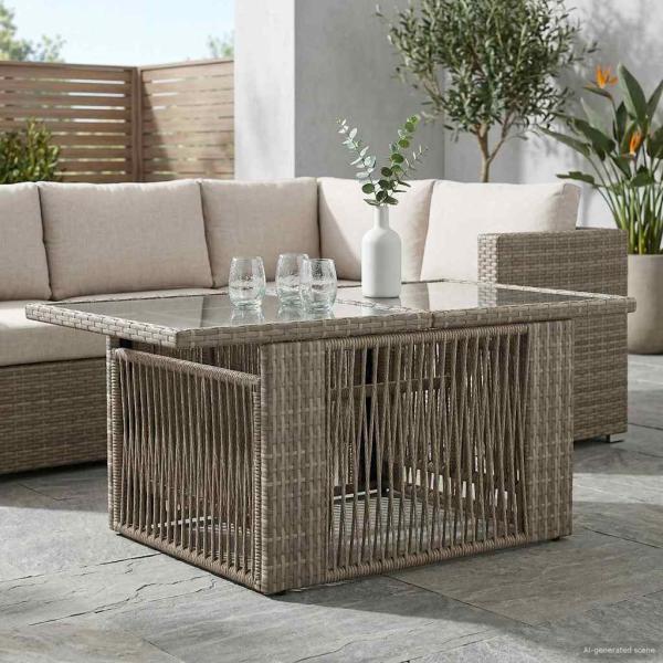 ARDEBO.de - Garten Lifting Up Tisch Grau 100 x 55 x 37 cm
