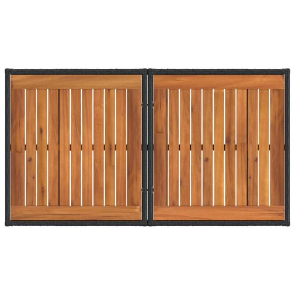 Garten Lifting Up Tisch Schwarz und Natur 100 x 55 x 37 cm