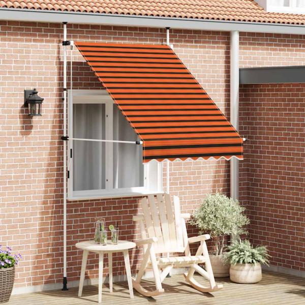 ARDEBO.de - Einziehbare Markise Handbetrieben 150 cm Orange und Braun