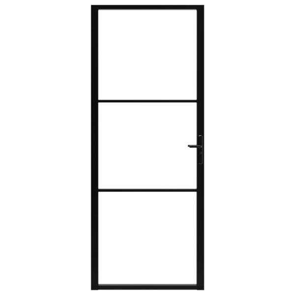 Innentür ESG Glas und Aluminium 83x201,5 cm Schwarz
