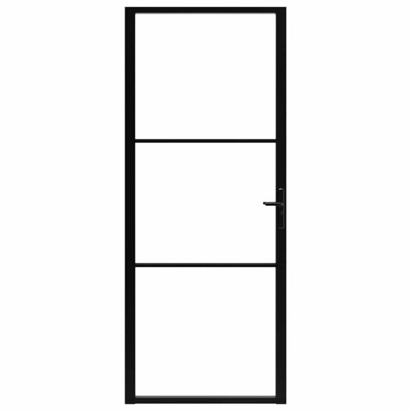 Innentür ESG Glas und Aluminium 93x201,5 cm Schwarz