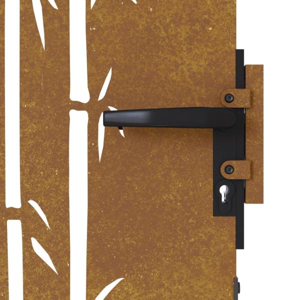 Gartentor 85x200 cm Cortenstahl Bambus-Design