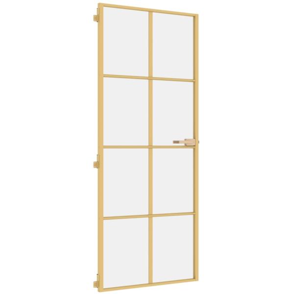 Innentür Schlank Golden 83x201,5 cm Hartglas und Aluminium