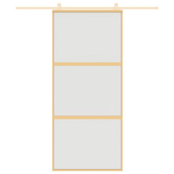Schiebetür Golden 90x205 cm Matt ESG-Glas und Aluminium