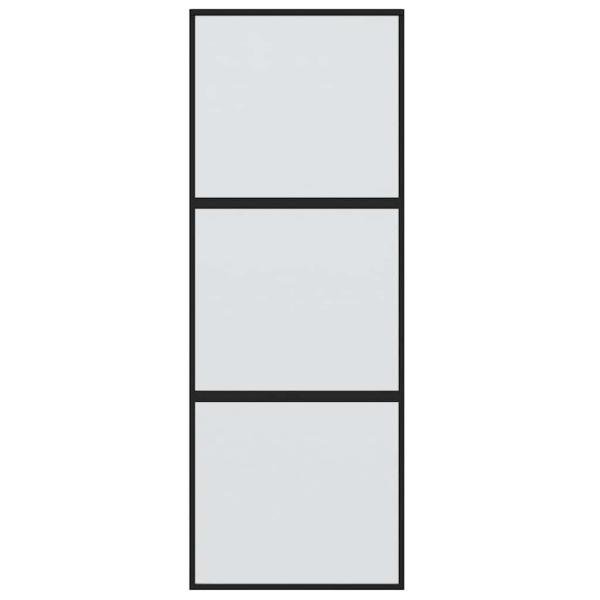 Schiebetür Schwarz 76x205 cm Hartglas und Aluminium