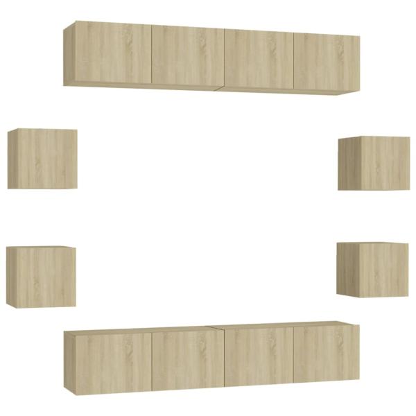 8-tlg. TV-Schrank-Set Sonoma-Eiche Holzwerkstoff