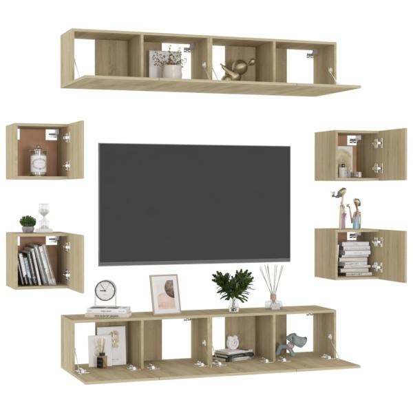 8-tlg. TV-Schrank-Set Sonoma-Eiche Holzwerkstoff