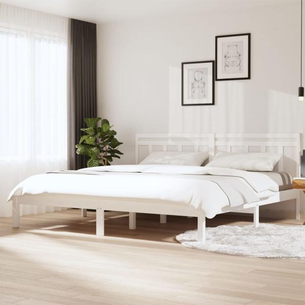 ARDEBO.de - Bedframe massief grenenhout wit 160x200 cm