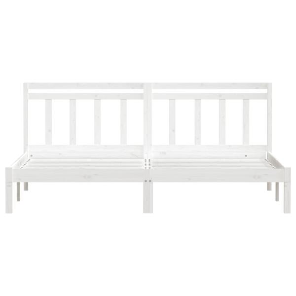 Bedframe massief grenenhout wit 160x200 cm