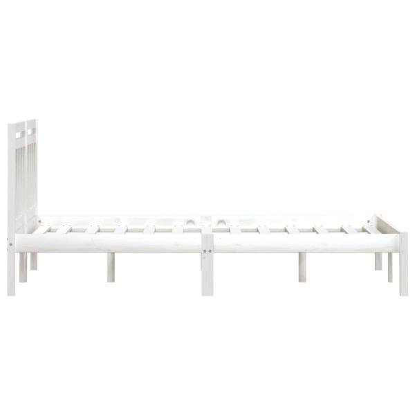 Bedframe massief grenenhout wit 160x200 cm