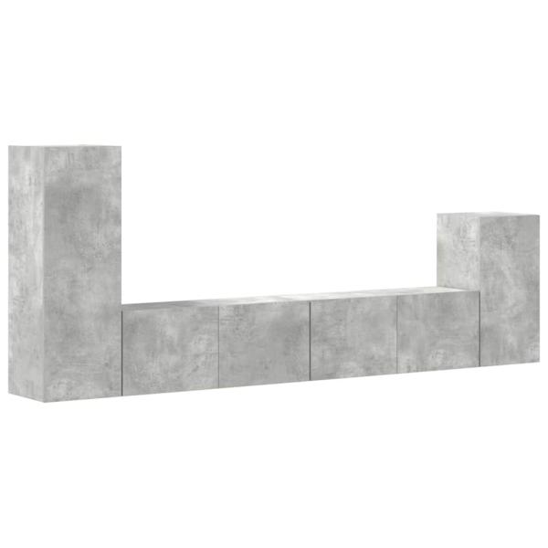 4-tlg. TV-Schrank-Set Betongrau Holzwerkstoff