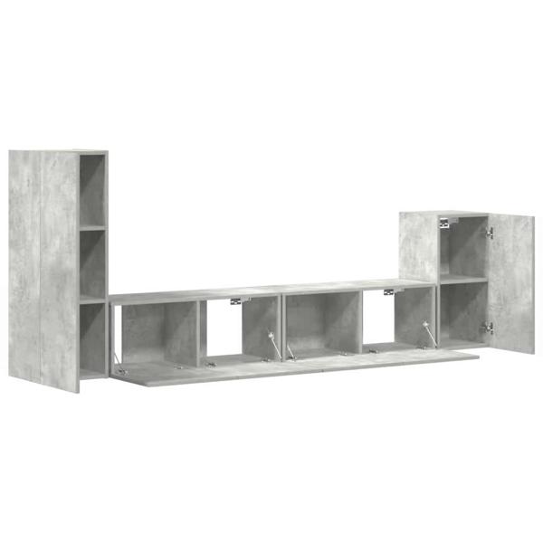 4-tlg. TV-Schrank-Set Betongrau Holzwerkstoff