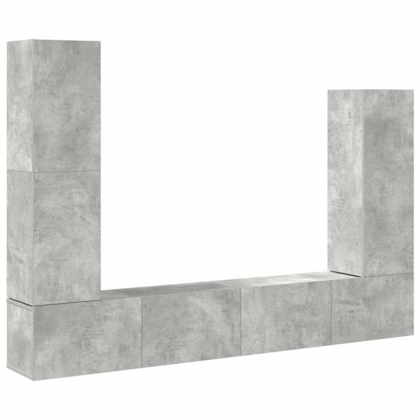 4-tlg. TV-Schrank-Set Betongrau Holzwerkstoff