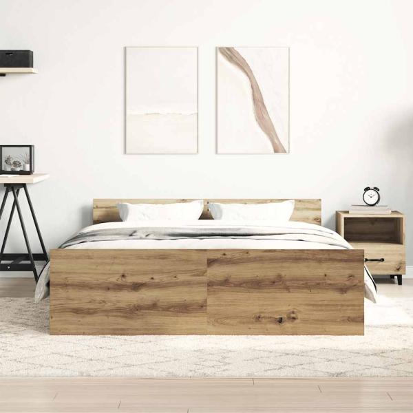 Bettgestell ohne Matratze Artisan-Eiche 140x200cm Holzwerkstoff