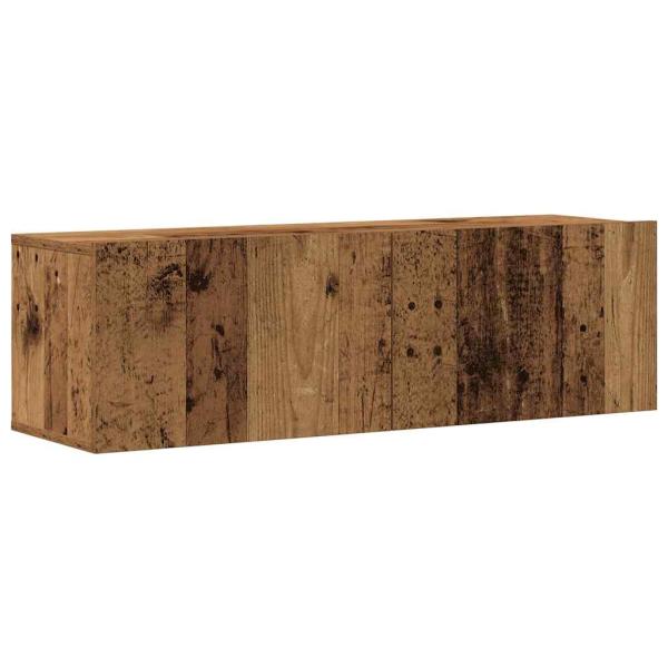 6-tlg. TV-Schrank-Set Wandmontage Altholz-Optik Holzwerkstoff