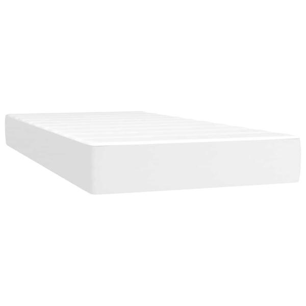 Taschenfederkernmatratze Mittel Weiß 90x200x20 cm Kunstleder