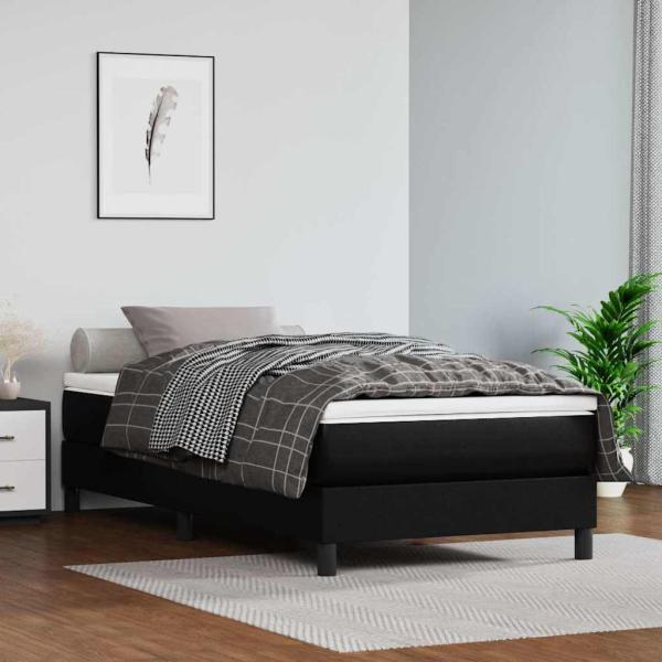 ARDEBO.de - Taschenfederkernmatratze Mittel Schwarz 100x200x20 cm Kunstleder