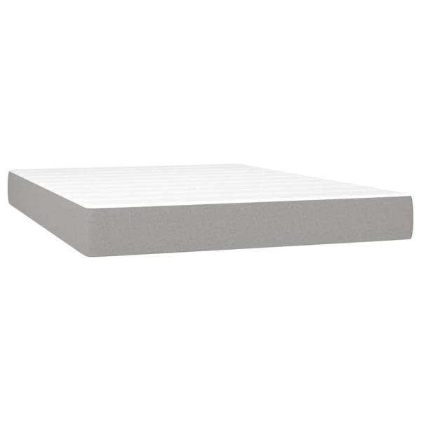 Taschenfederkernmatratze Mittel Hellgrau 140x200x20 cm Stoff