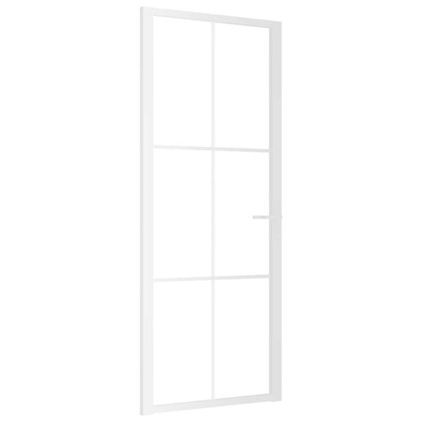 Innentür 83x201,5 cm Weiß ESG-Glas und Aluminium