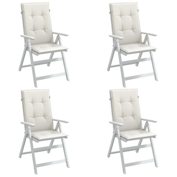 ARDEBO.de - Hochlehner-Auflagen 4 Stk. Melange Creme 120x50x4 cm Stoff