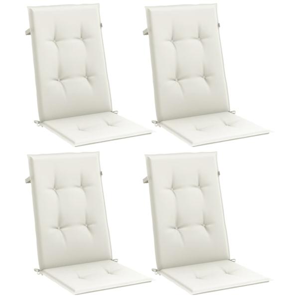 Hochlehner-Auflagen 4 Stk. Melange Creme 120x50x4 cm Stoff