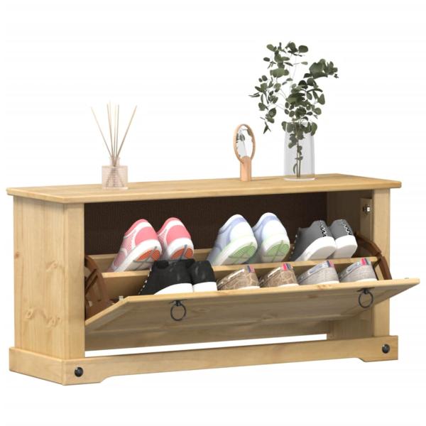 ARDEBO.de - Schuhschrank Corona 99x32x47 cm Massivholz Kiefer