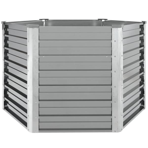 Garten-Hochbeet Verzinkter Stahl 129x129x77 cm Grau