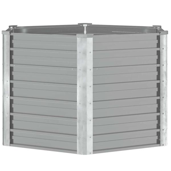 Garten-Hochbeet Verzinkter Stahl 129x129x77 cm Grau
