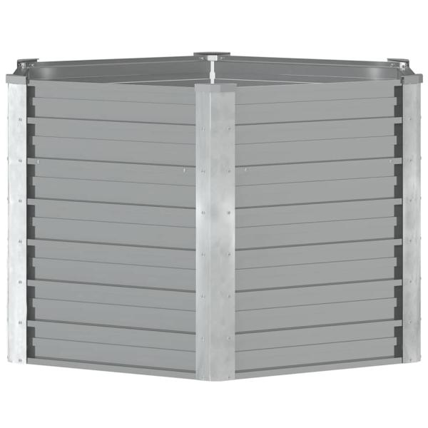 Garten-Hochbeet Verzinkter Stahl 129x129x77 cm Grau