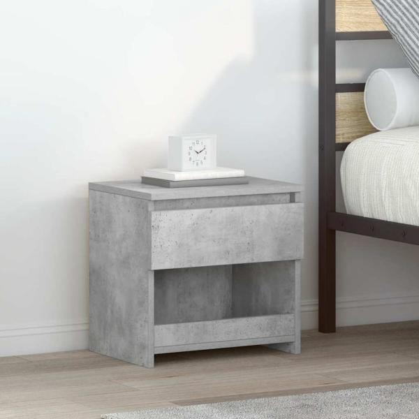 ARDEBO.de - Nachttisch Betongrau 40x30x39 cm Holzwerkstoff
