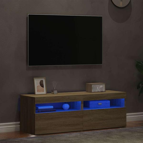 ARDEBO.de - TV-Schränke LED-Leuchten 2 Stk. Sonoma-Eiche 60x35x40 cm