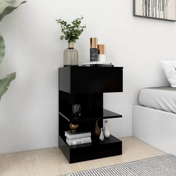 ARDEBO.de - Nachttische 2 Stk. Schwarz 40x35x65 cm
