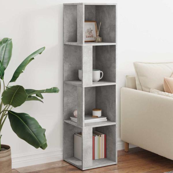 ARDEBO.de - Eckregale 33 x 33 x 132 cm Engineered wood Betongrau