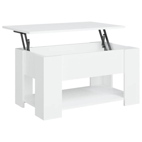 Couchtisch Weiß 79x49x41 cm Holzwerkstoff