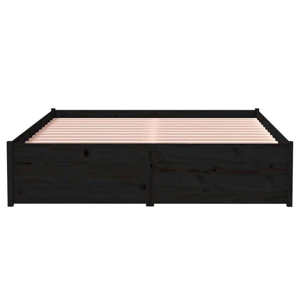 Massivholzbett Schwarz 120x190 cm