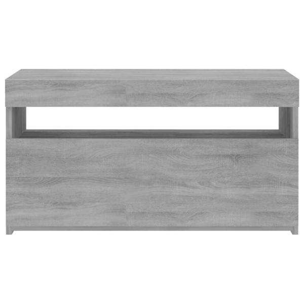 TV-Schrank mit LED-Leuchten Grau Sonoma 75x35x40 cm