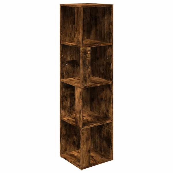 Eckregal Räuchereiche 33x33x132 cm Holzwerkstoff