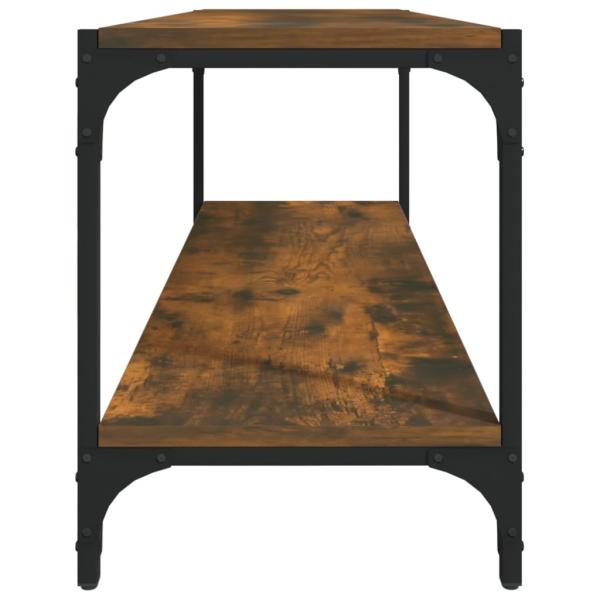 TV-Schrank Räuchereiche 100x33x41 cm Holzwerkstoff und Stahl