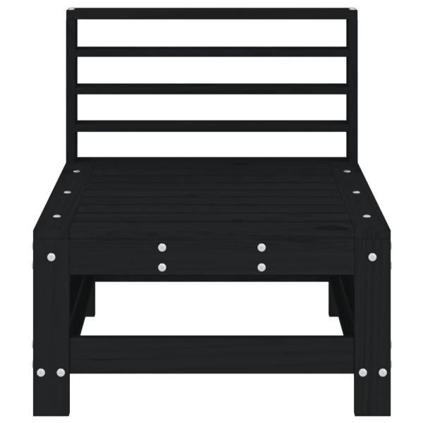 Garten-Mittelsofa Schwarz Massivholz Kiefer