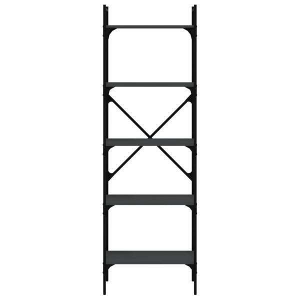 Bücherregal 5 Fächer Schwarz 56x31,5x174 cm Holzwerkstoff